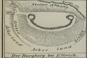 Schwarze und weiße Karte von Hamburg, Deutschland, mit beschrifteten Straßen, Gebäuden, Sehenswürdigkeiten und Text, der Bevölkerung, Dichte und Lage angibt.